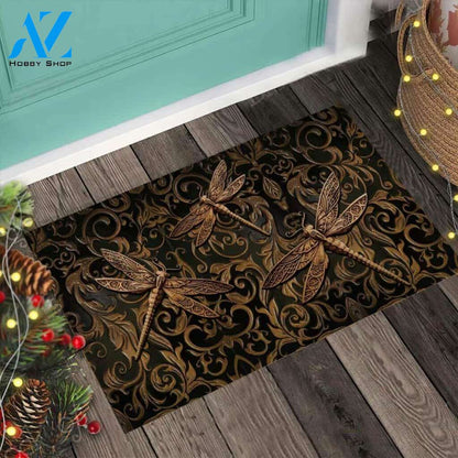 Dragonfly Easy Clean Welcome DoorMat | Felt And Rubber | 40x60 cm | 45x75 cm | 60x90 cm | Colorful | DO1049