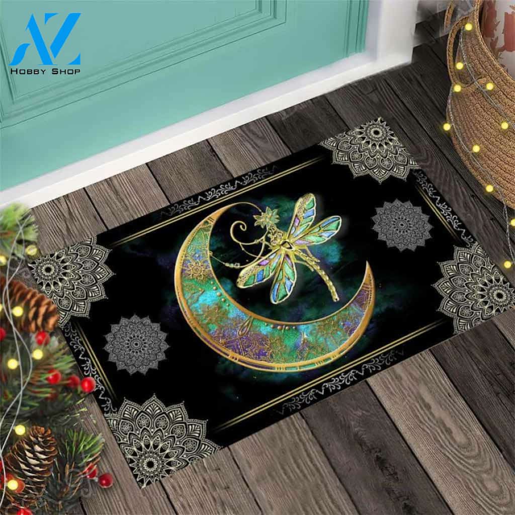 Dragonfly Easy Clean Welcome DoorMat | Felt And Rubber | 40x60 cm | 45x75 cm | 60x90 cm | Colorful | DO1051