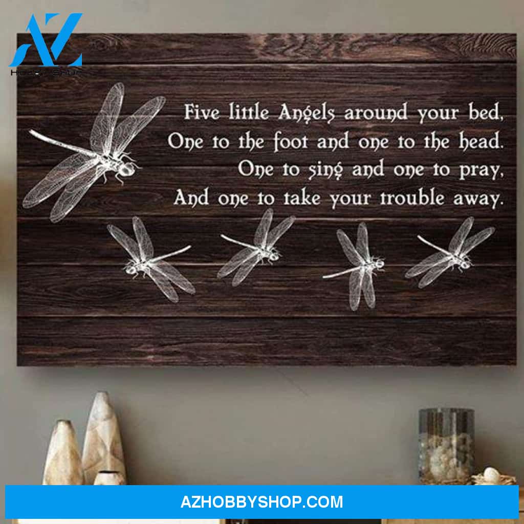 Dragonfly Five Little Angels Poster Canvas