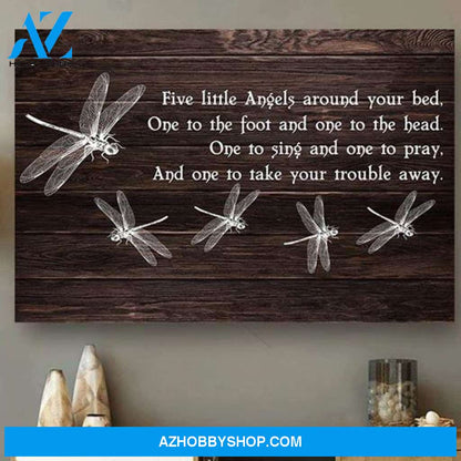 Dragonfly Five Little Angels Poster Canvas