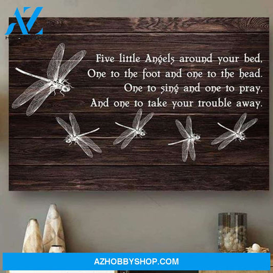 Dragonfly Five Little Angels Poster Canvas