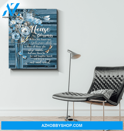 Dragonfly House Blessings Canvas Wall Art