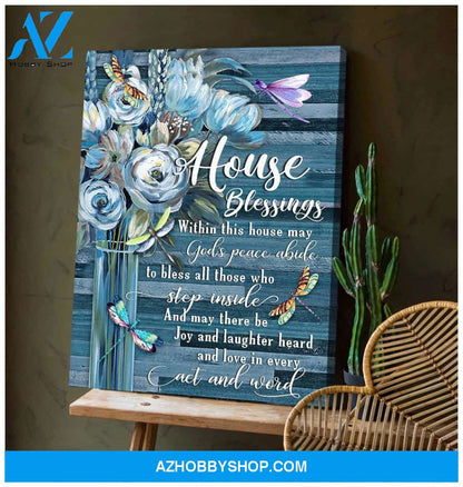 Dragonfly House Blessings Canvas Wall Art