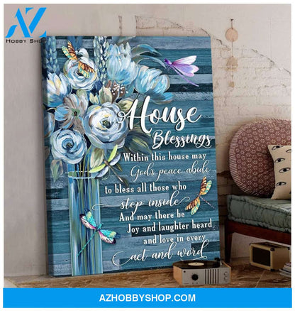 Dragonfly House Blessings Canvas Wall Art