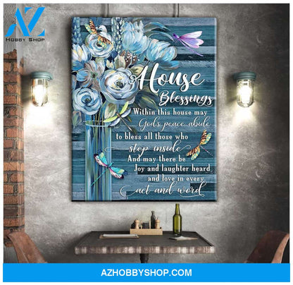 Dragonfly House Blessings Canvas Wall Art