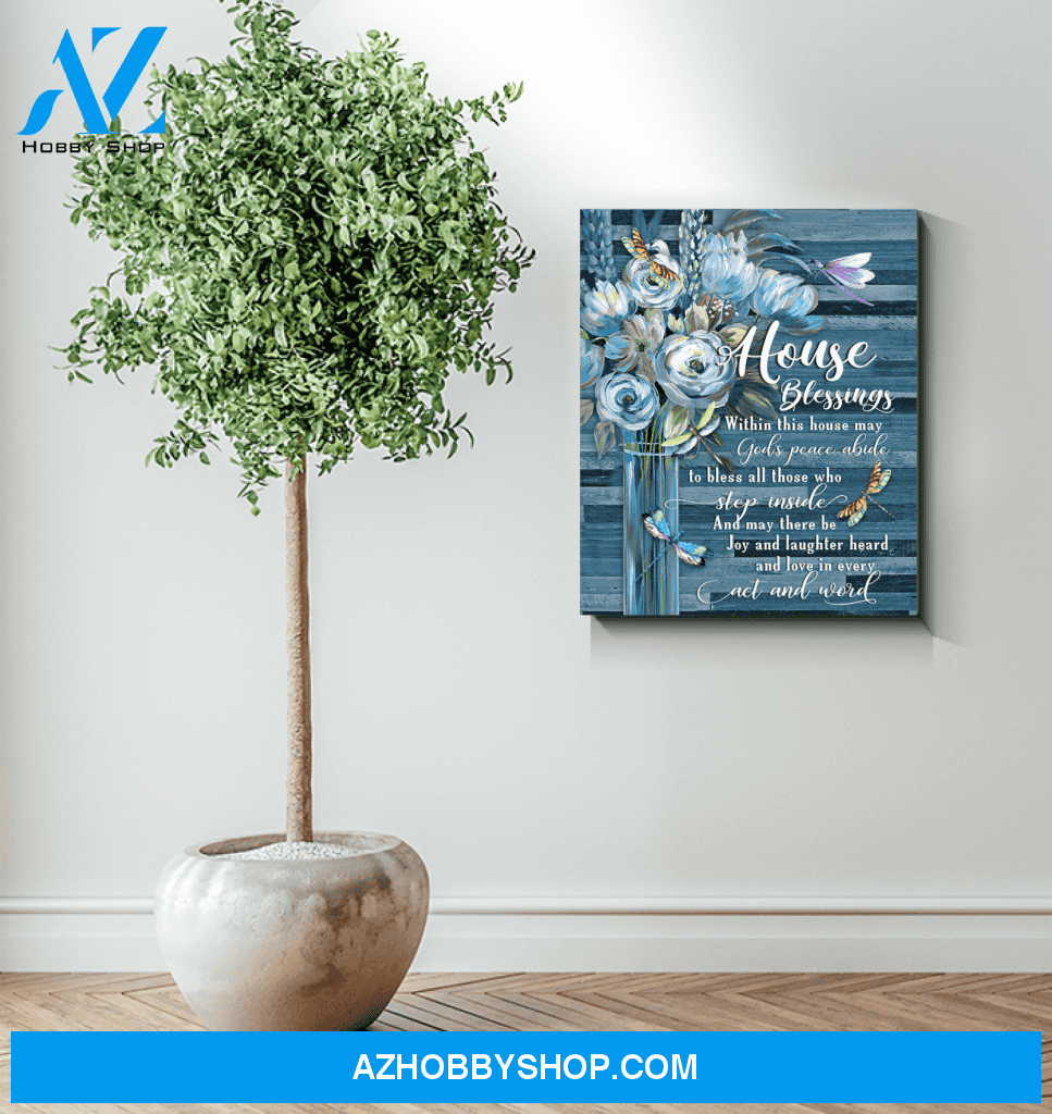 Dragonfly House Blessings Canvas Wall Art