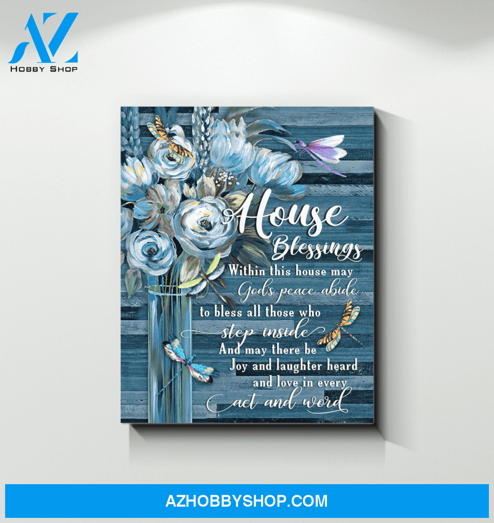 Dragonfly House Blessings Canvas Wall Art