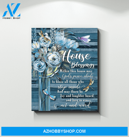 Dragonfly House Blessings Canvas Wall Art