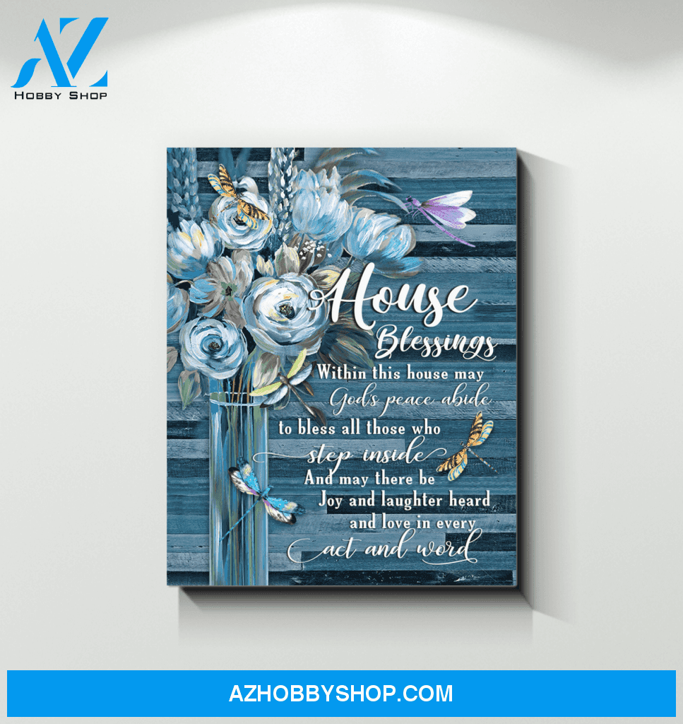 Dragonfly House Blessings Canvas Wall Art