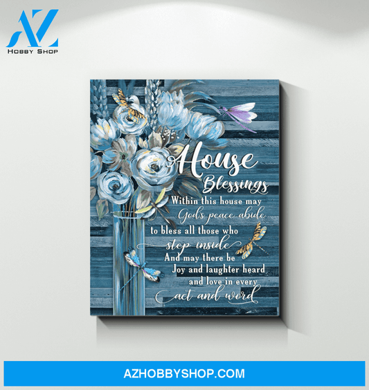 Dragonfly House Blessings Canvas Wall Art