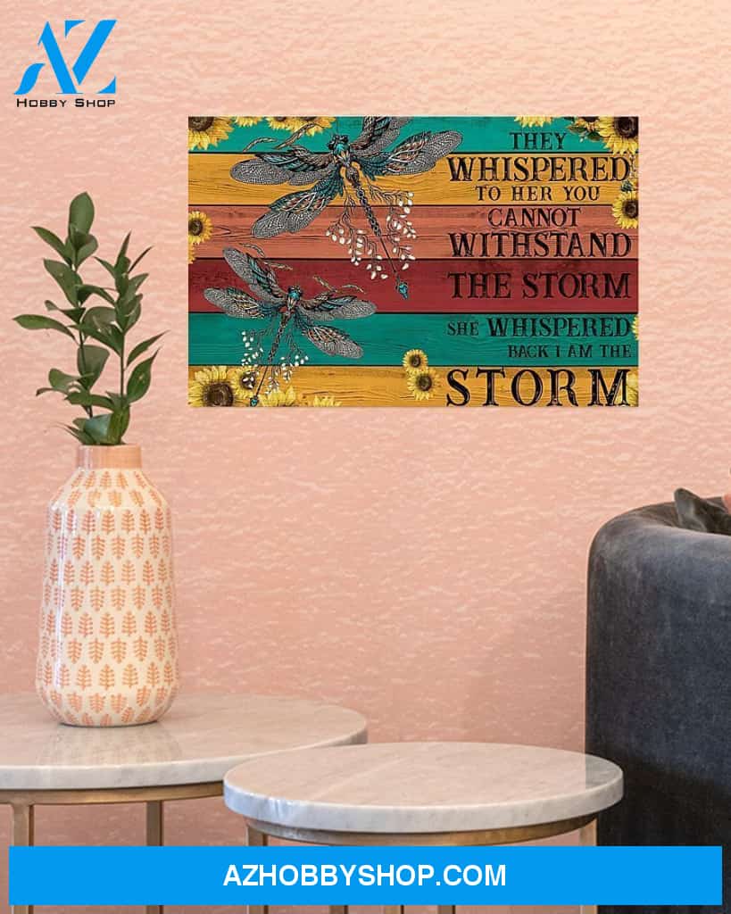 Dragonfly I Am The Storm Canvas Painting, Wall Decor Visual Art