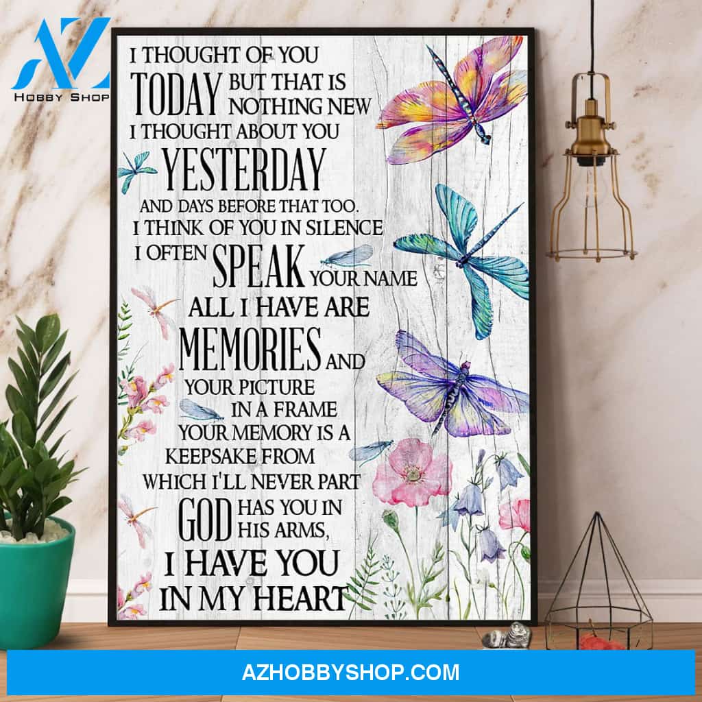 Dragonfly I Have You In My Heart Canvas And Poster, Wall Decor Visual Art