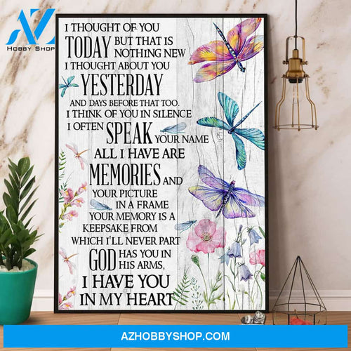 Dragonfly I Have You In My Heart Canvas And Poster, Wall Decor Visual Art