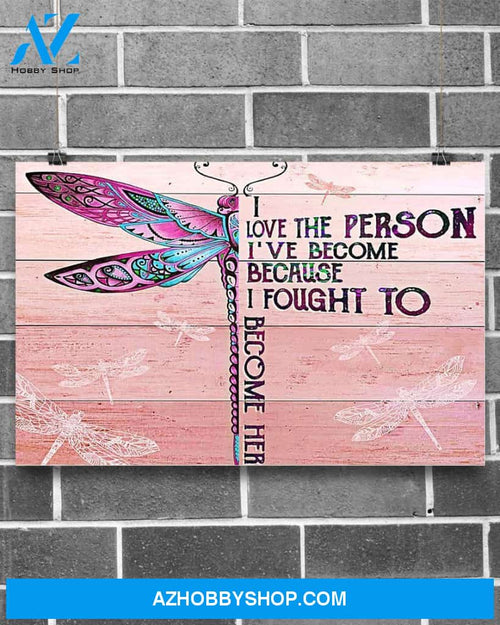 Dragonfly I Love The Person I've Become Canvas Painting, Wall Decor Visual Art