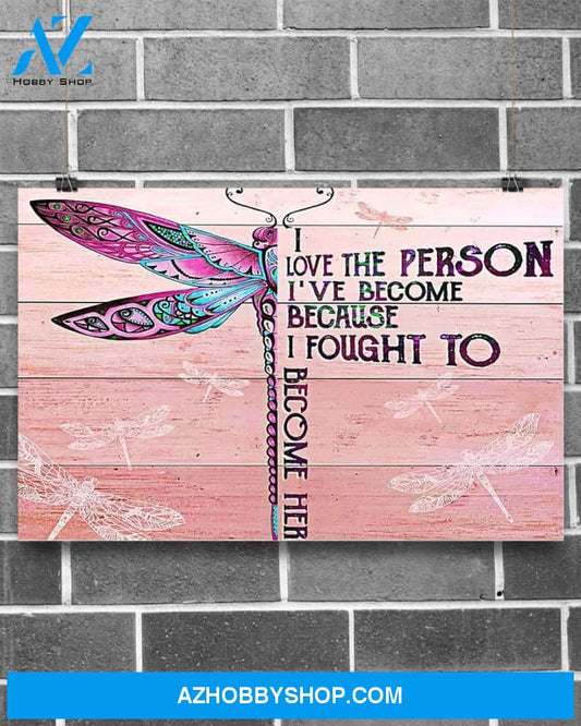 Dragonfly I Love The Person I've Become Canvas Painting, Wall Decor Visual Art