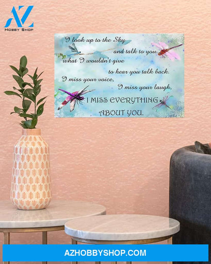 Dragonfly I Miss Everything About You Canvas Painting, Wall Decor Visual Art