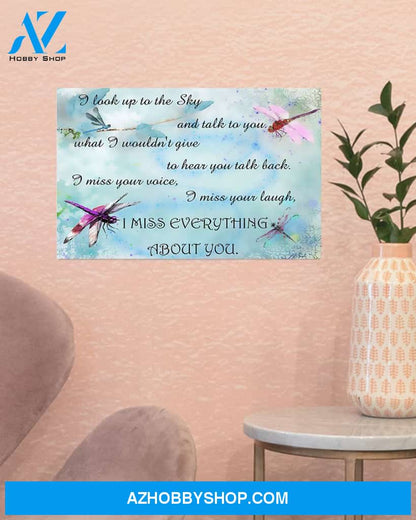Dragonfly I Miss Everything About You Canvas Painting, Wall Decor Visual Art