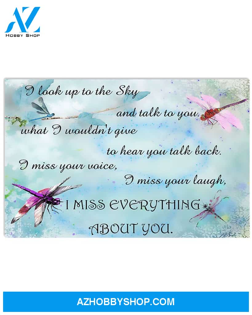 Dragonfly I Miss Everything About You Canvas Painting, Wall Decor Visual Art