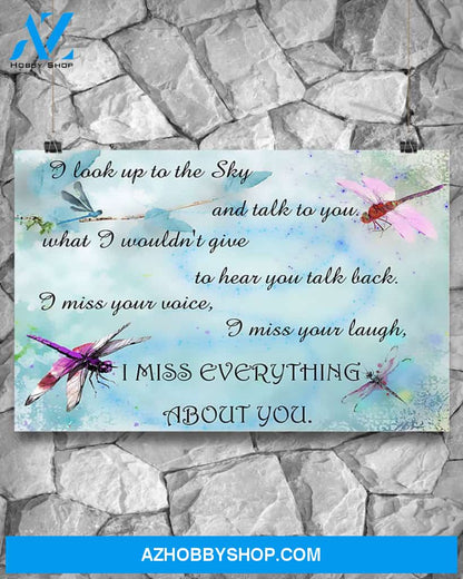 Dragonfly I Miss Everything About You Canvas Painting, Wall Decor Visual Art