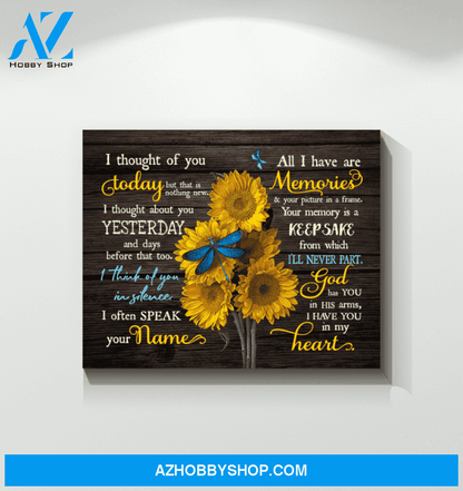 Dragonfly I Thought Of You Special Custom Design Canvas Gift