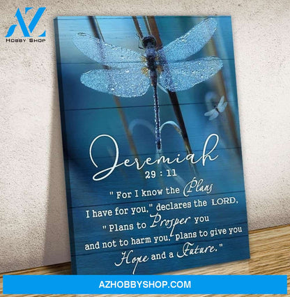 Dragonfly Jeremiah 29:11 Unique Custom Design Canvas Gift