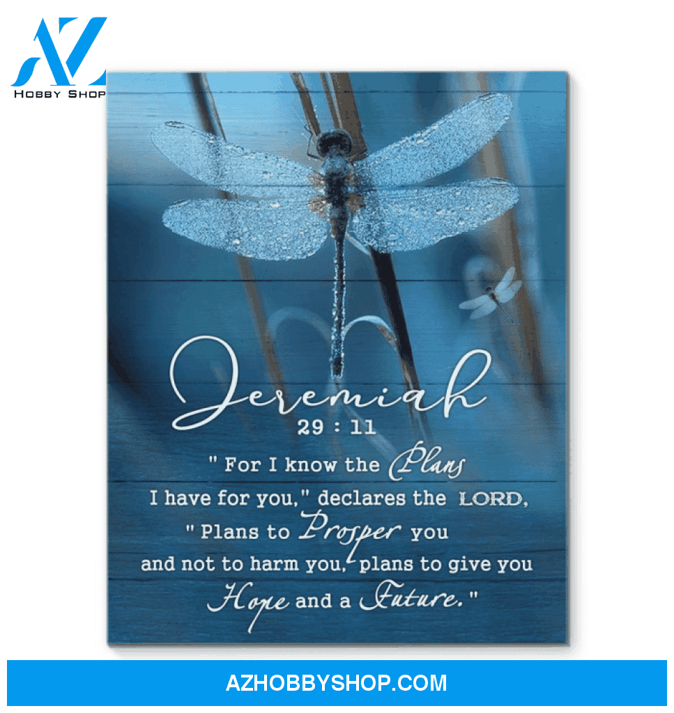 Dragonfly Jeremiah 29:11 Unique Custom Design Canvas Gift