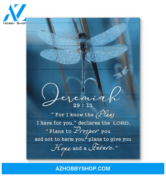 Dragonfly Jeremiah 29:11 Unique Custom Design Canvas Gift