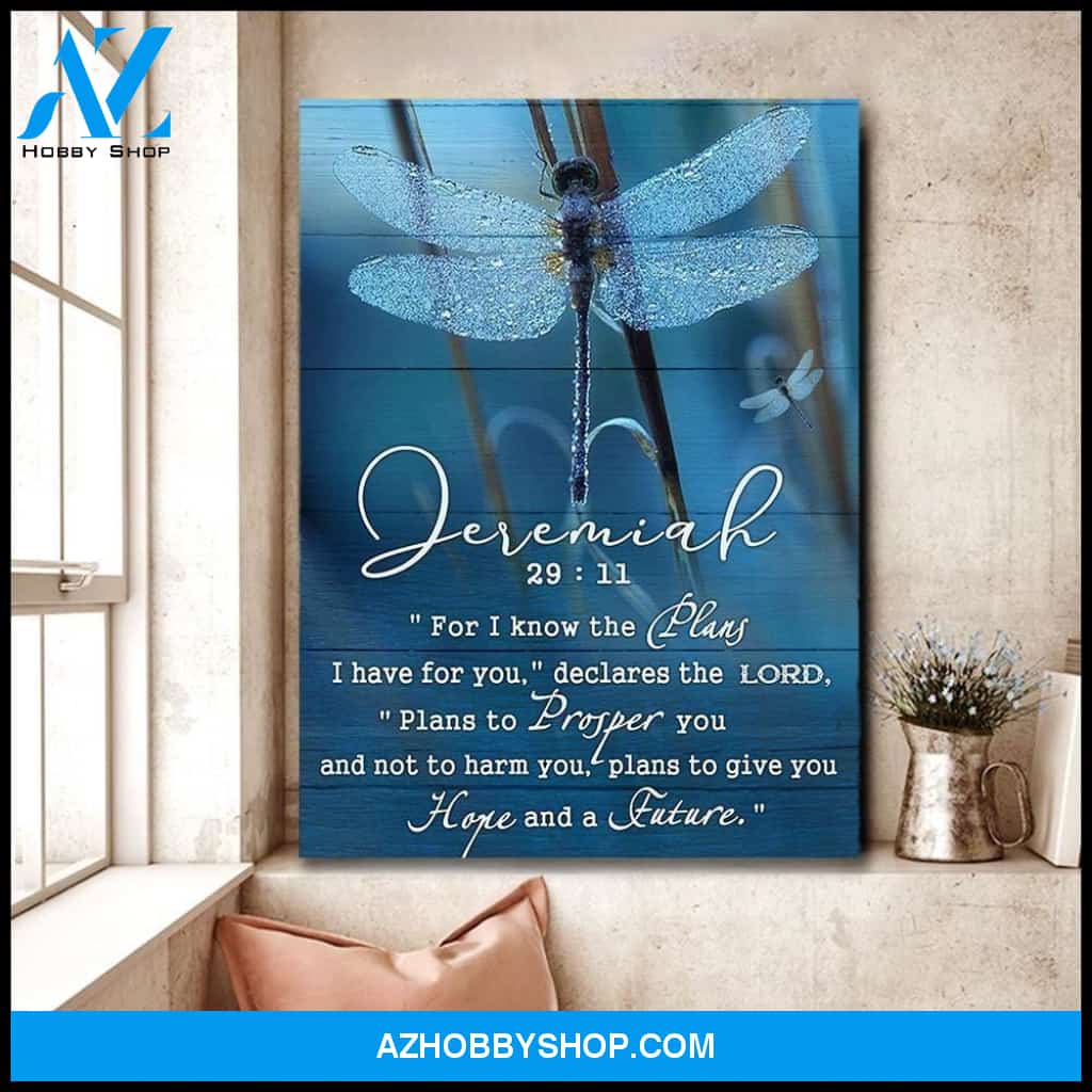 Dragonfly Jeremiah 29:11 Unique Custom Design Canvas Gift