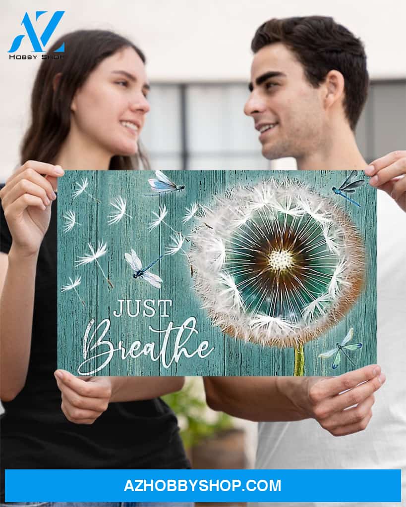 Dragonfly Just Breathe Canvas Prints, Wall Decor Visual Art