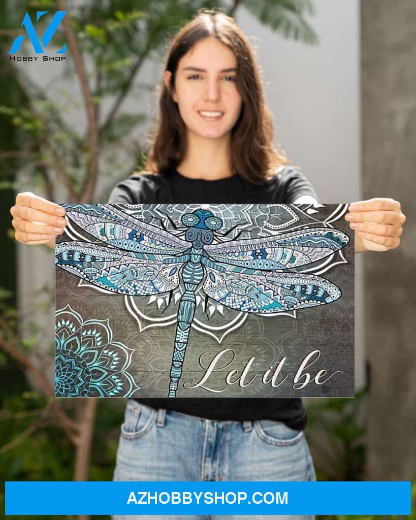 Dragonfly Let It Be Canvas Decor, Wall Decor Visual Art