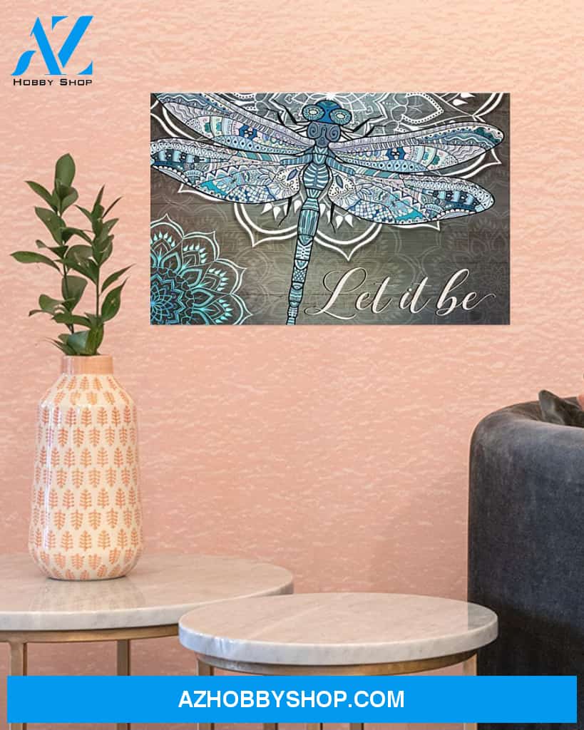 Dragonfly Let It Be Canvas Decor, Wall Decor Visual Art