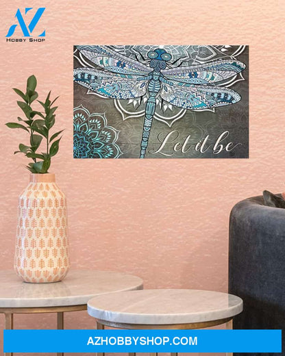 Dragonfly Let It Be Canvas Decor, Wall Decor Visual Art