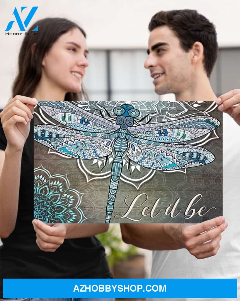 Dragonfly Let It Be Canvas Decor, Wall Decor Visual Art
