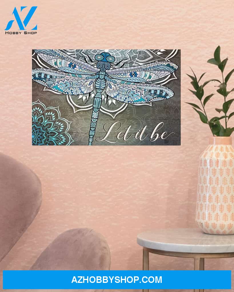 Dragonfly Let It Be Canvas Decor, Wall Decor Visual Art