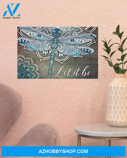 Dragonfly Let It Be Canvas Decor, Wall Decor Visual Art