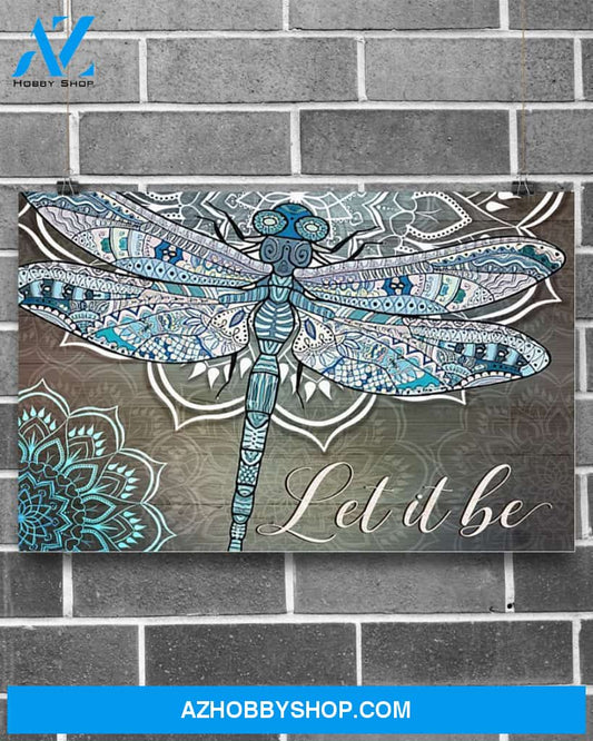 Dragonfly Let It Be Canvas Decor, Wall Decor Visual Art