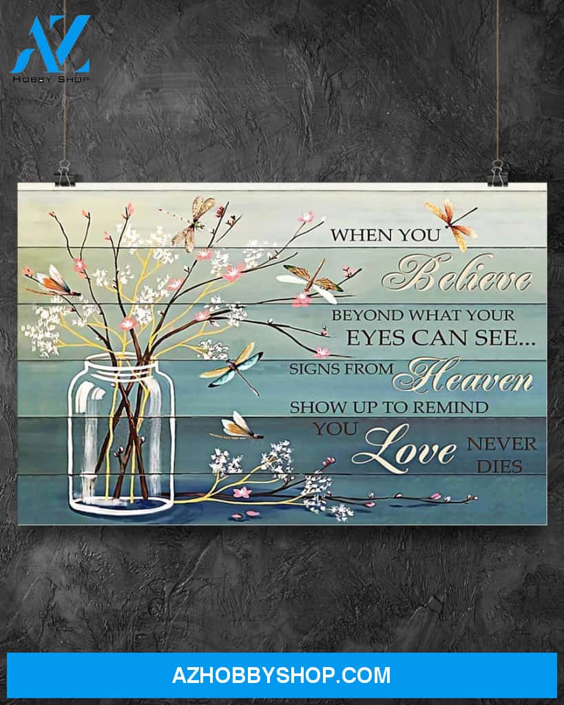 Dragonfly Love Never Dies Canvas Decor, Wall Decor Visual Art