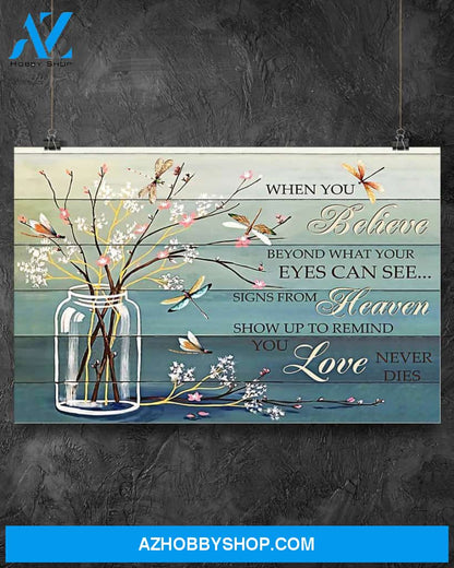 Dragonfly Love Never Dies Canvas Decor, Wall Decor Visual Art