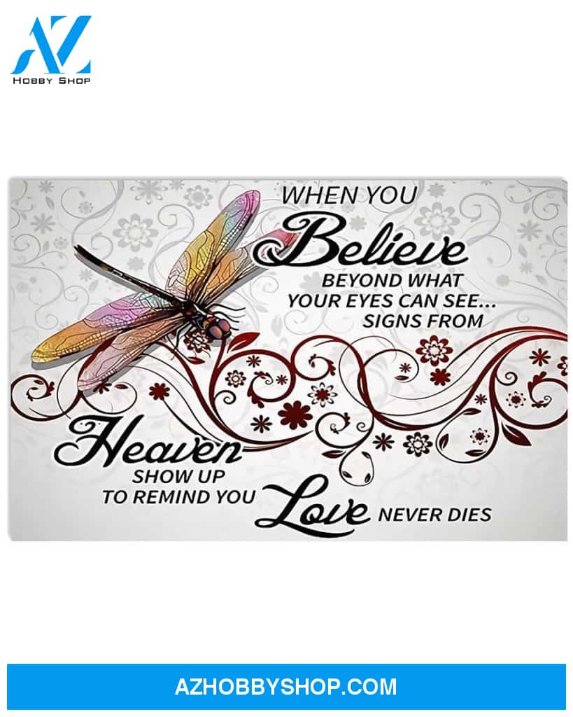 Dragonfly Love Never Dies Canvas Wall Art, Wall Decor Visual Art