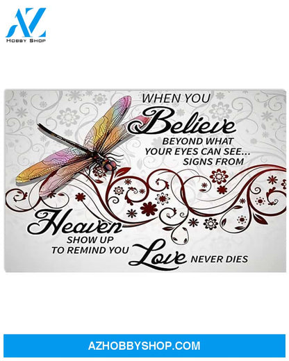 Dragonfly Love Never Dies Canvas Wall Art, Wall Decor Visual Art