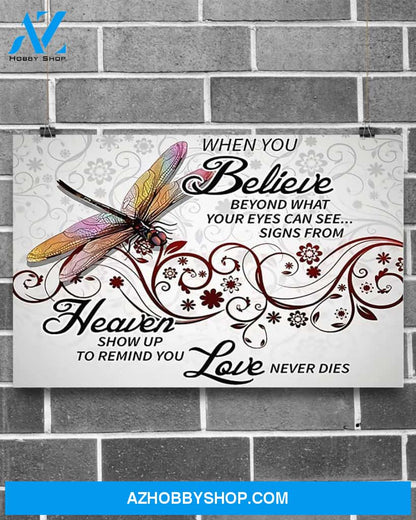 Dragonfly Love Never Dies Canvas Wall Art, Wall Decor Visual Art