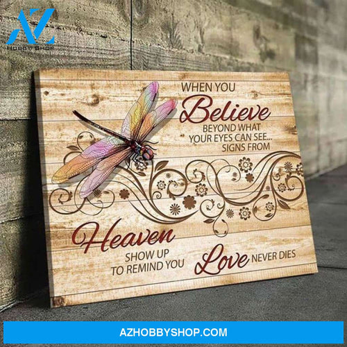 Dragonfly Lovers Love Never Dies Poster Canvas