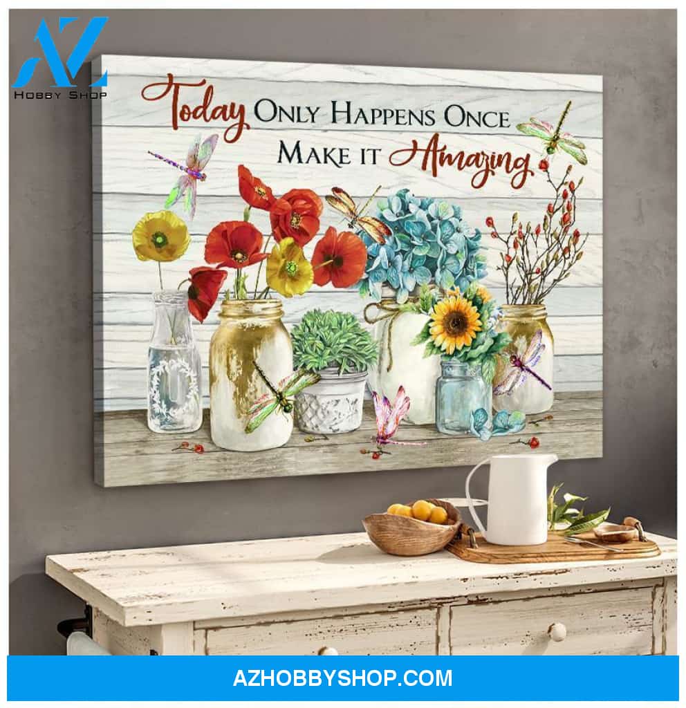 Dragonfly Make It Amazing Canvas Wall Art