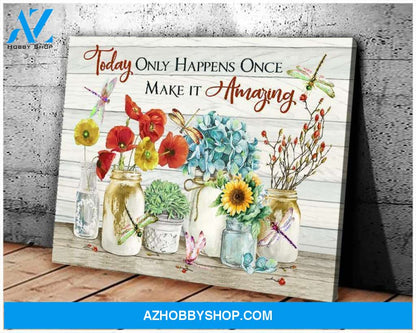 Dragonfly Make It Amazing Canvas Wall Art