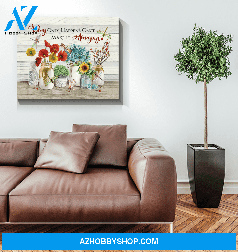 Dragonfly Make It Amazing Canvas Wall Art