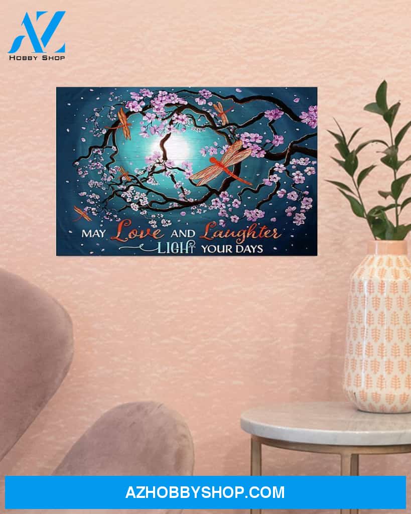 Dragonfly May Love And Laughter Light Your Days Canvas Decor, Wall Decor Visual Art