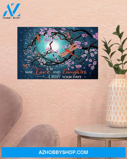 Dragonfly May Love And Laughter Light Your Days Canvas Decor, Wall Decor Visual Art