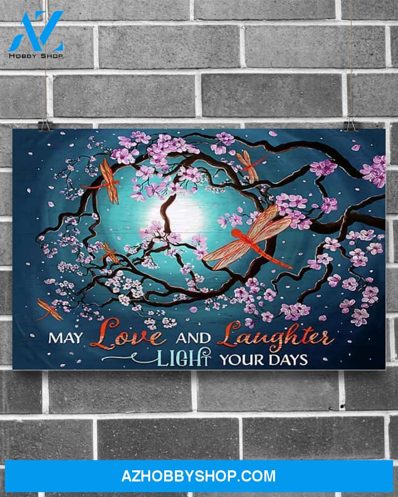 Dragonfly May Love And Laughter Light Your Days Canvas Decor, Wall Decor Visual Art