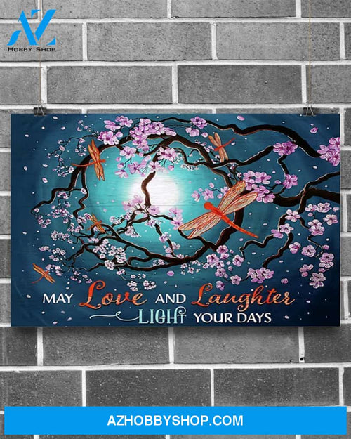 Dragonfly May Love And Laughter Light Your Days Canvas Decor, Wall Decor Visual Art