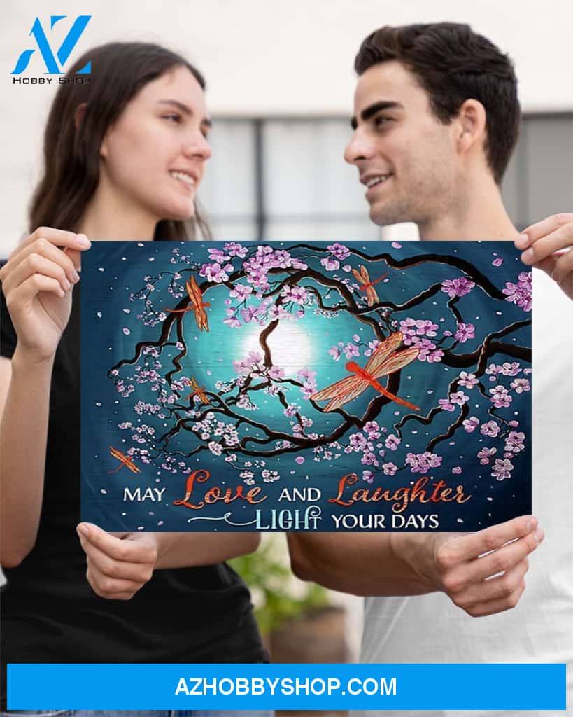 Dragonfly May Love And Laughter Light Your Days Canvas Decor, Wall Decor Visual Art